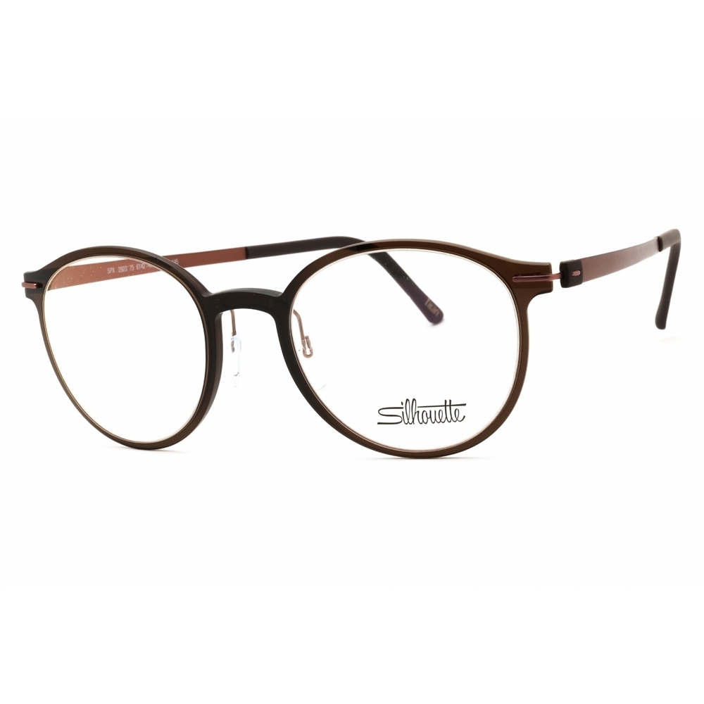 NWT Silhouette Infinity View 2923/75 Brown Round 49mm Eyeglasses